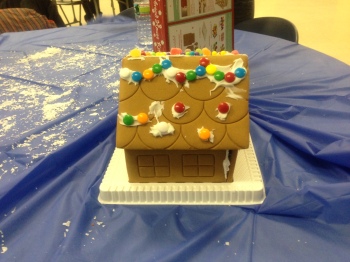 The gingerbread house that Rasheedah  Russell and her co-workers created.Photo Credit: Rasheedah Russell