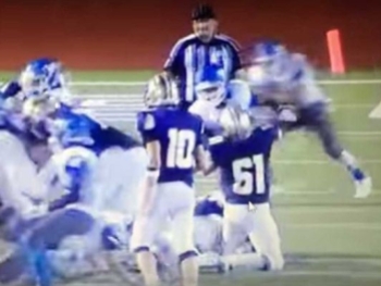 Referee Robert Watts was blindsided by two John Jay High School football players, after Watts was accused of using racial slurs