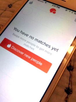 The popular phone app for dating, Tinder, which is highly popular among young adults.